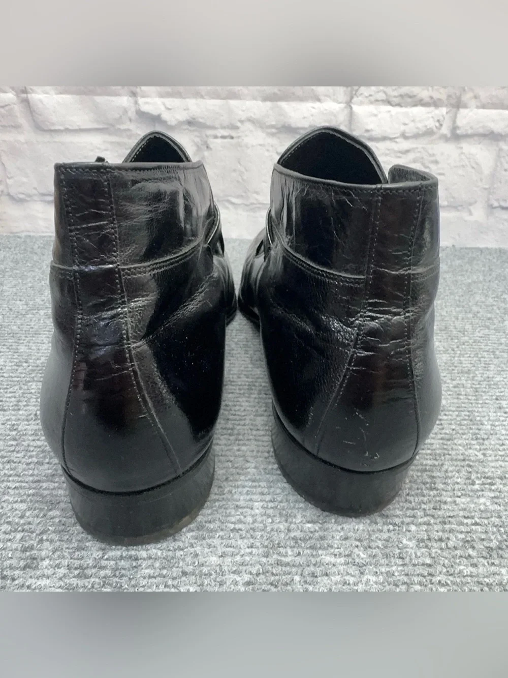 Florsheim Imperial Lindsey Black Leather Monk Strap Ankle Boots USA Men’s 10 3E